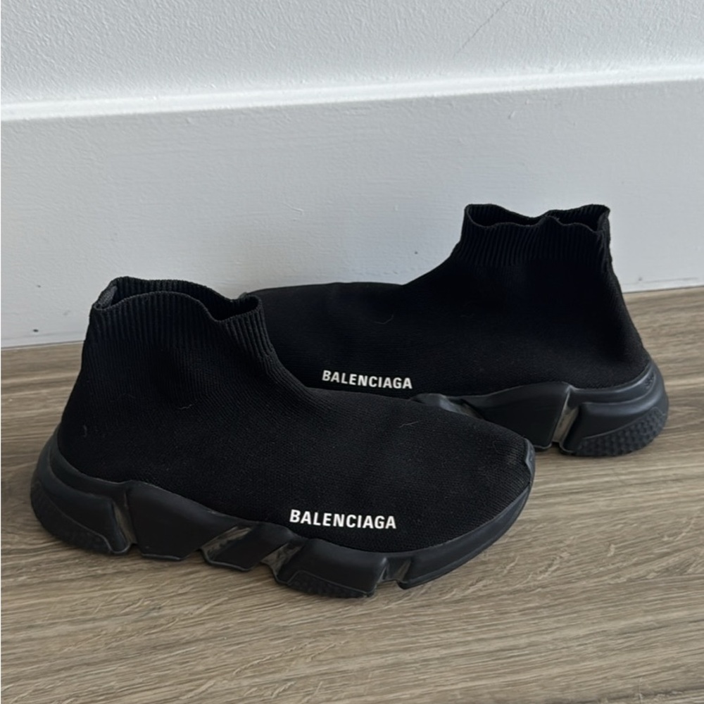 Balenciaga Black Sneakers Sock-Like Design